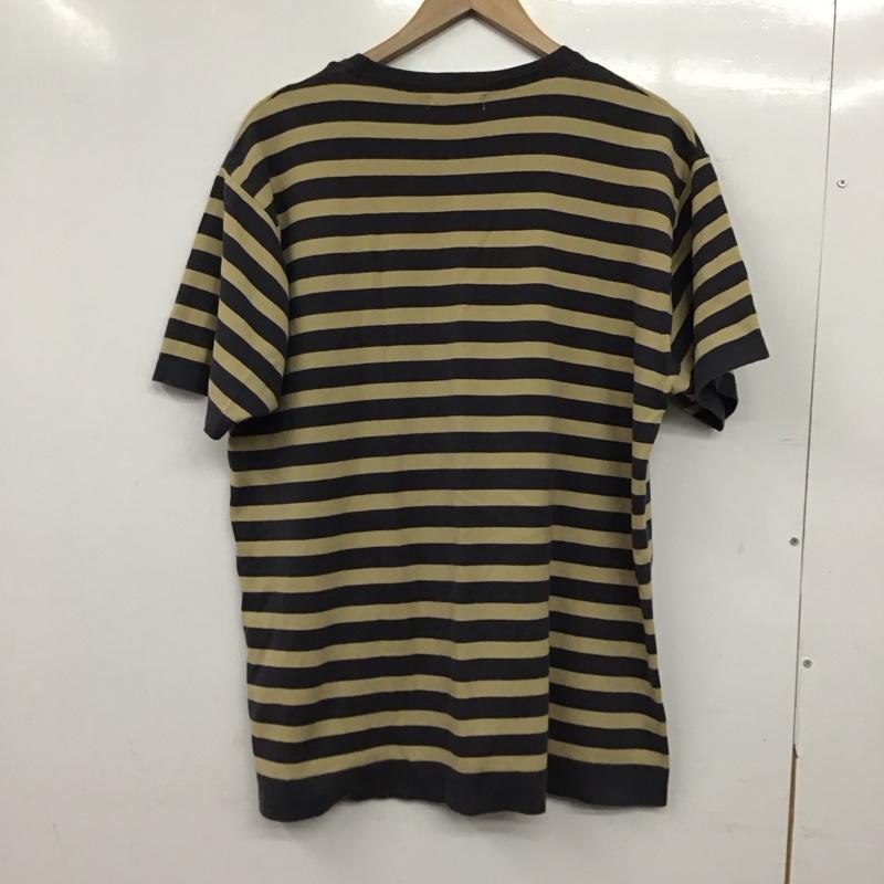 ザラ ZARA Tシャツ 半袖 半袖カットソー プリントTシャツ クルーネックカットソー M ボーダー柄 ベージュ / ベージュ / beige X 紺 / ネイビー / navy メンズ USED 古着 中古 10153290