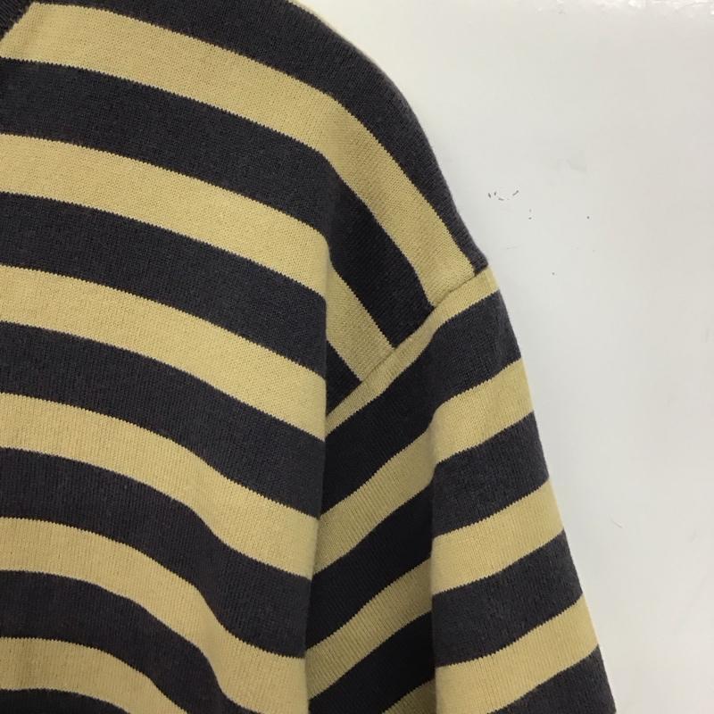 ザラ ZARA Tシャツ 半袖 半袖カットソー プリントTシャツ クルーネックカットソー M ボーダー柄 ベージュ / ベージュ / beige X 紺 / ネイビー / navy メンズ USED 古着 中古 10153290
