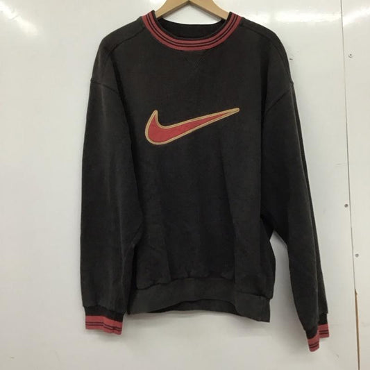 ナイキ NIKE トレーナー 長袖 長袖トレーナー スウェット クルーネック プルオーバー M ロゴ、文字 ダークグレー / ダークグレー / メンズ USED 古着 中古 10153292