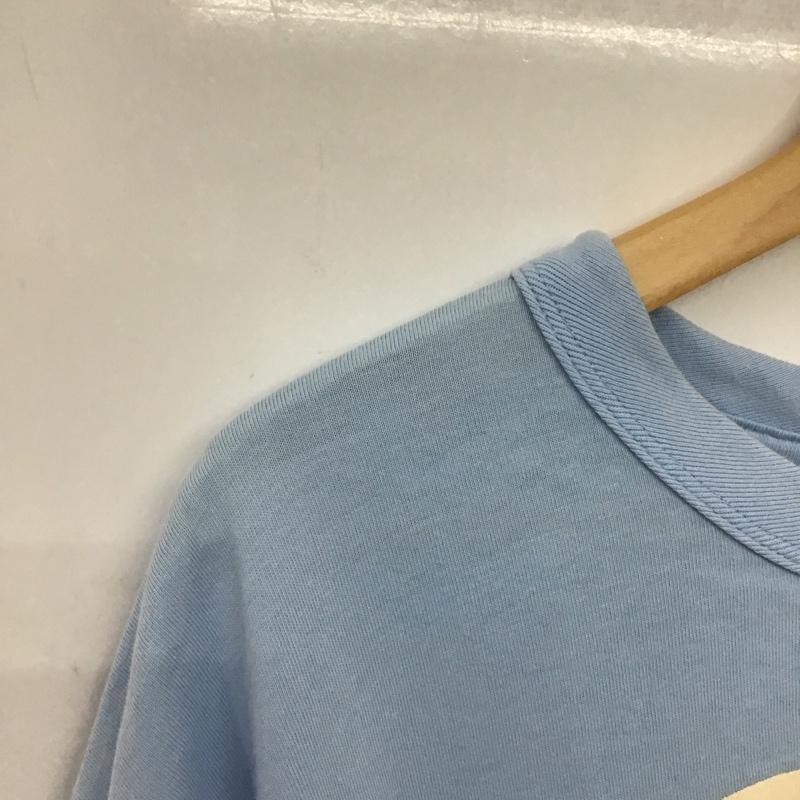 エヴィス EVISU Tシャツ 半袖 半袖カットソー プリントTシャツ クルーネックカットソー 42 ロゴ、文字 水色 / ライトブルー / メンズ USED 古着 中古 10153295