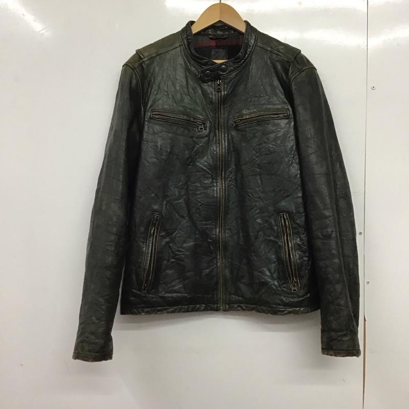 リーバイス Levi s ジャケット、上着 ジャンパー、ブルゾン レザージャケット ジップアップジャケット アウター S 無地 ダークグレー / ダークグレー / メンズ USED 古着 中古 10153299