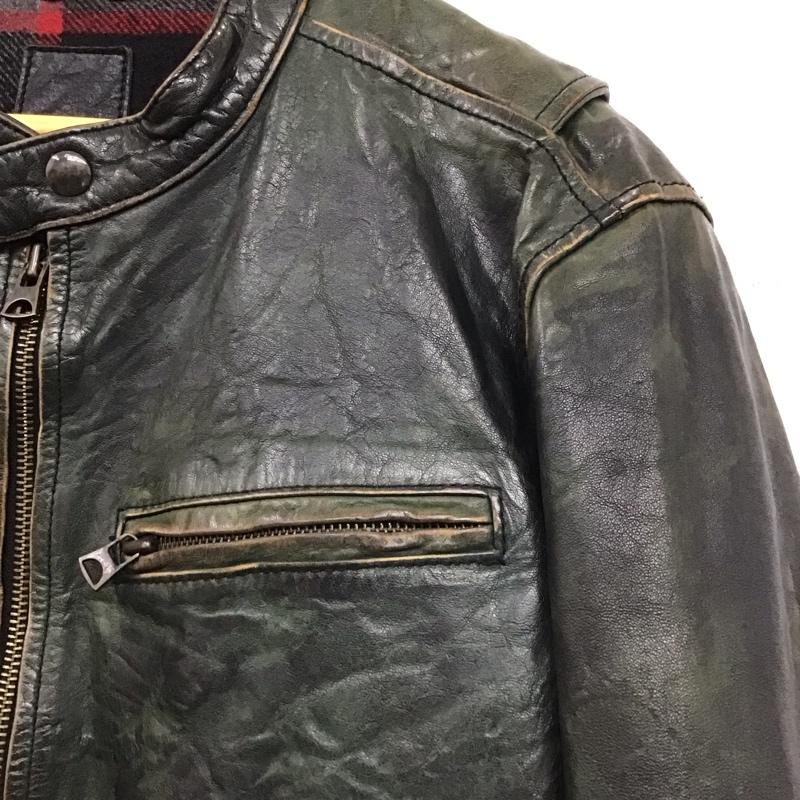 リーバイス Levi s ジャケット、上着 ジャンパー、ブルゾン レザージャケット ジップアップジャケット アウター S 無地 ダークグレー / ダークグレー / メンズ USED 古着 中古 10153299