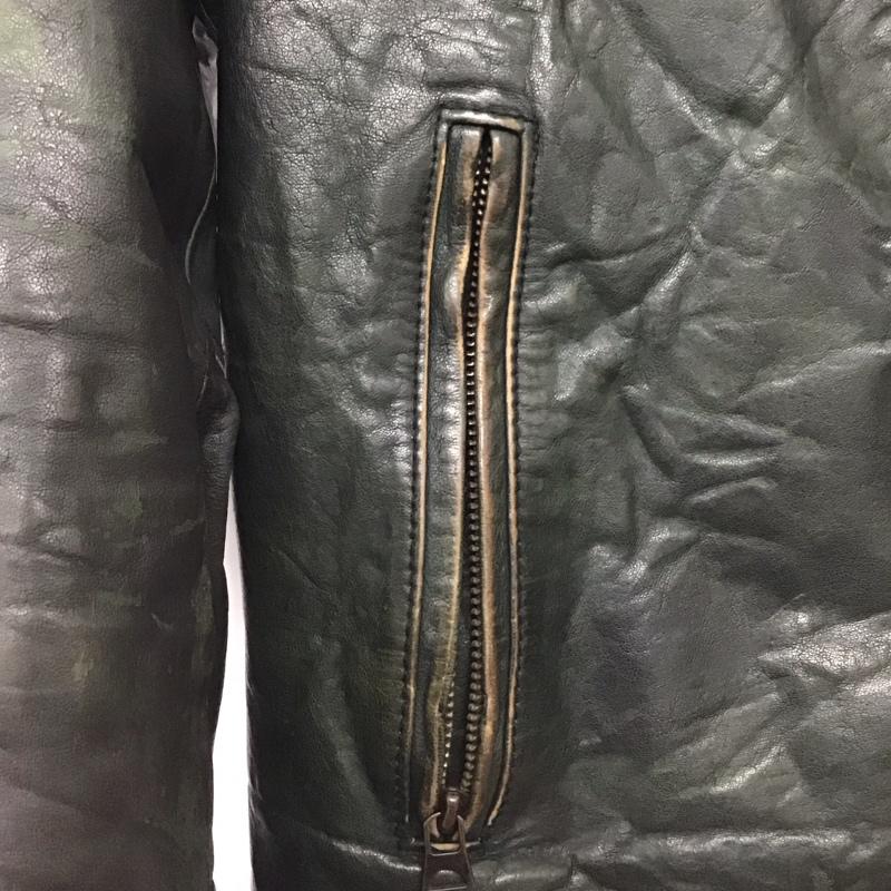 リーバイス Levi s ジャケット、上着 ジャンパー、ブルゾン レザージャケット ジップアップジャケット アウター S 無地 ダークグレー / ダークグレー / メンズ USED 古着 中古 10153299