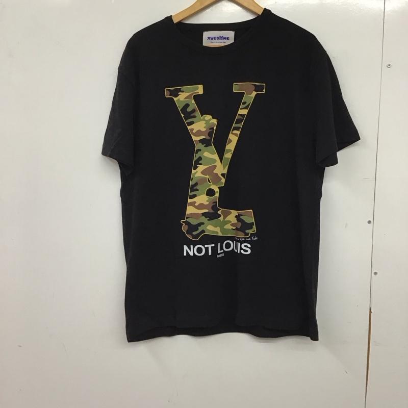 awesome awesome Tシャツ 半袖 半袖カットソー プリントTシャツ クルーネックカットソー XL プリント 黒 / ブラック / black メンズ USED 古着 中古 10153310