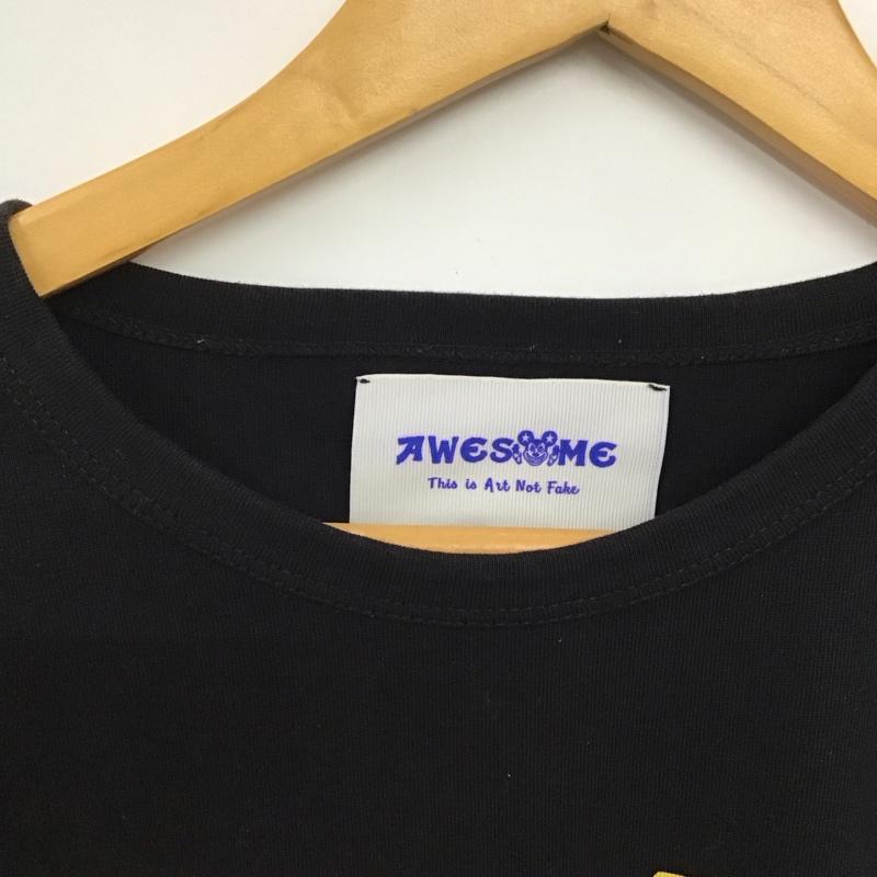 awesome awesome Tシャツ 半袖 半袖カットソー プリントTシャツ クルーネックカットソー XL プリント 黒 / ブラック / black メンズ USED 古着 中古 10153310