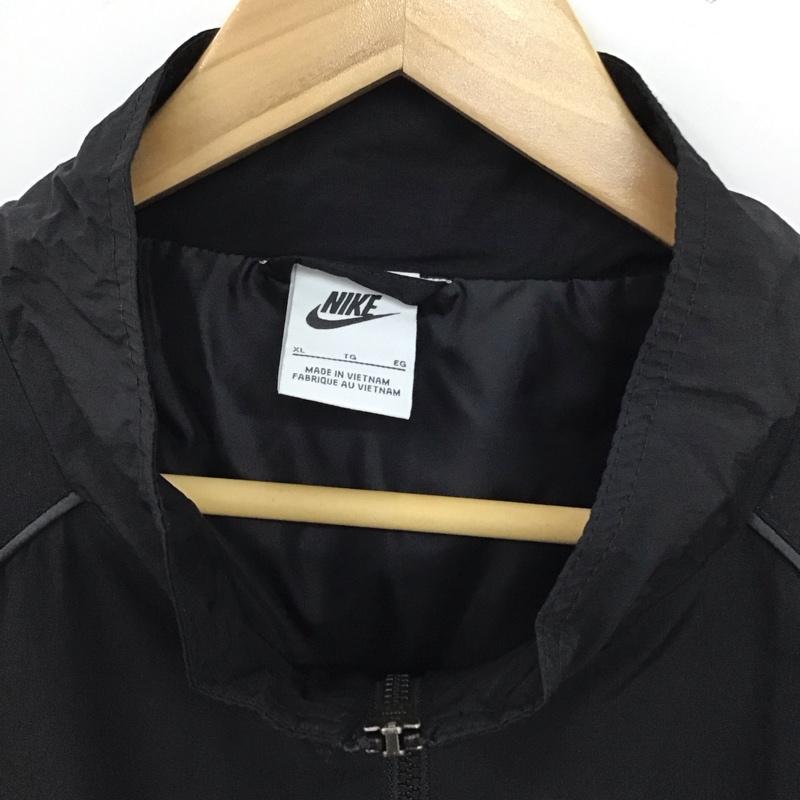 ナイキ NIKE ジャケット、上着 ジャンパー、ブルゾン hv6516-011 ウーヴントラックL/Sトップ ジップアップジャケット XL ロゴ、文字 黒 / ブラック / black メンズ USED 古着 中古 10153315