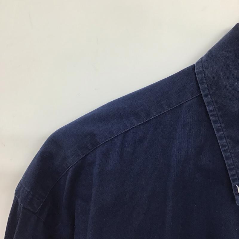ラルフローレン RALPHLAUREN シャツ、ブラウス 長袖 長袖シャツ 無地シャツ カラーシャツ ボタンダウンシャツ L ロゴ、文字 紺 / ネイビー / navy メンズ USED 古着 中古 10153322