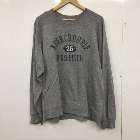 アバクロンビーアンドフィッチ ABERCROMBIE&FITCH トレーナー 長袖 長袖トレーナー スウェット クルーネック プルオーバー XL ロゴ、文字 灰 / グレー / gray メンズ USED 古着 中古 10153343