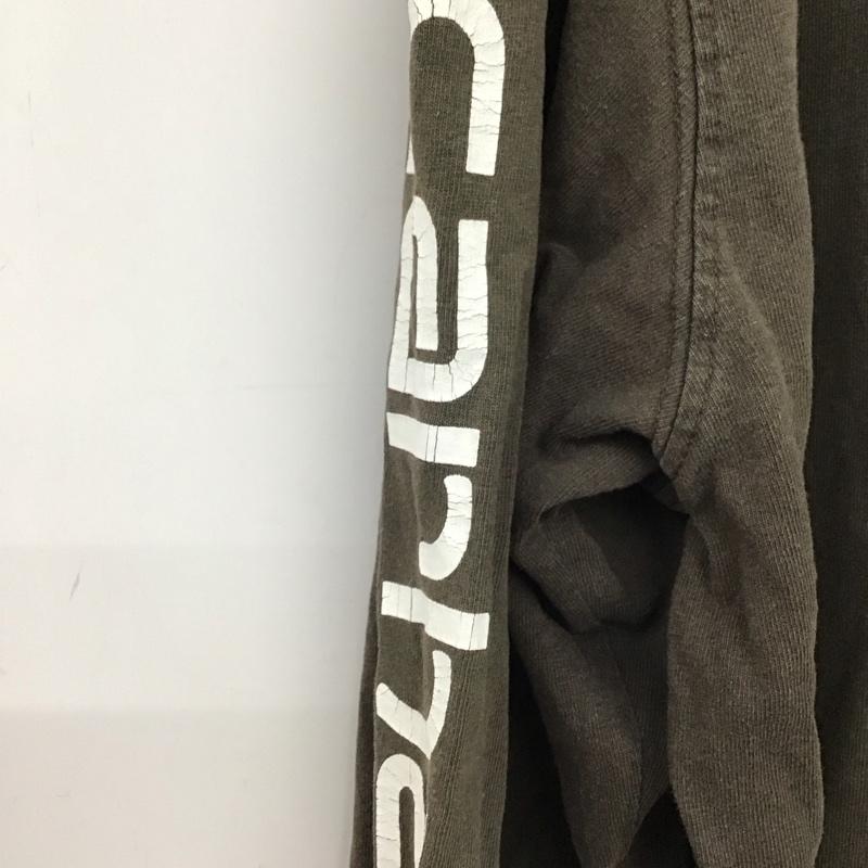カーハート Carhartt カットソー 長袖 長袖カットソー プリントカットソー クルーネック XL プリント 茶 / ブラウン / brown メンズ USED 古着 中古 10153344