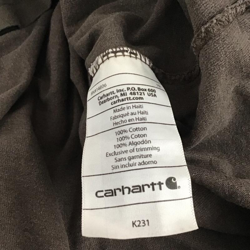 カーハート Carhartt カットソー 長袖 長袖カットソー プリントカットソー クルーネック XL プリント 茶 / ブラウン / brown メンズ USED 古着 中古 10153344