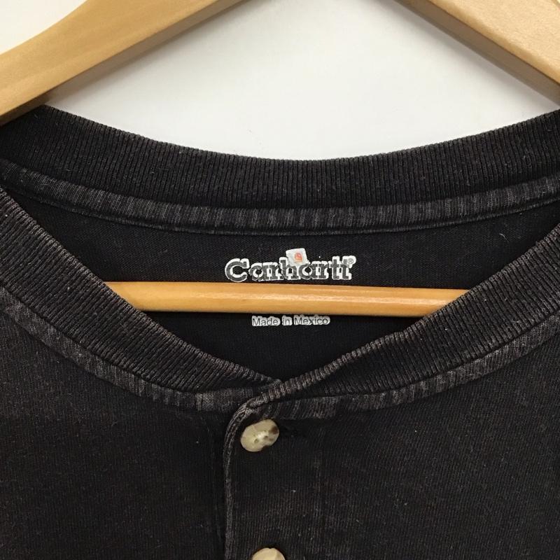 カーハート Carhartt Tシャツ 半袖 半袖カットソー プリントTシャツ ヘンリーネックカットソー XL ロゴ、文字 ダークグレー / ダークグレー / メンズ USED 古着 中古 10153349
