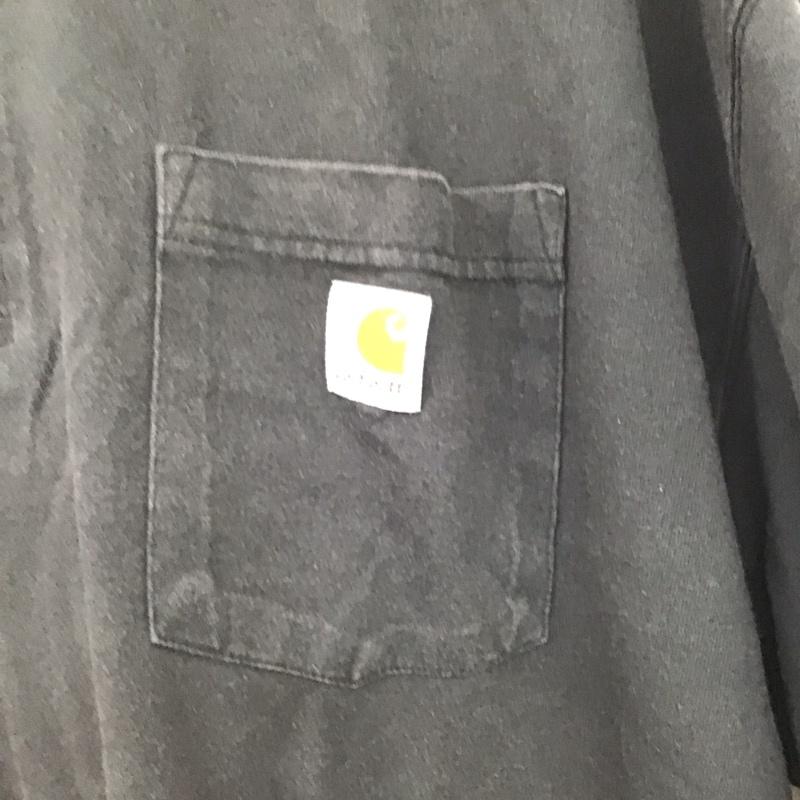 カーハート Carhartt Tシャツ 半袖 半袖カットソー プリントTシャツ ヘンリーネックカットソー XL ロゴ、文字 ダークグレー / ダークグレー / メンズ USED 古着 中古 10153349