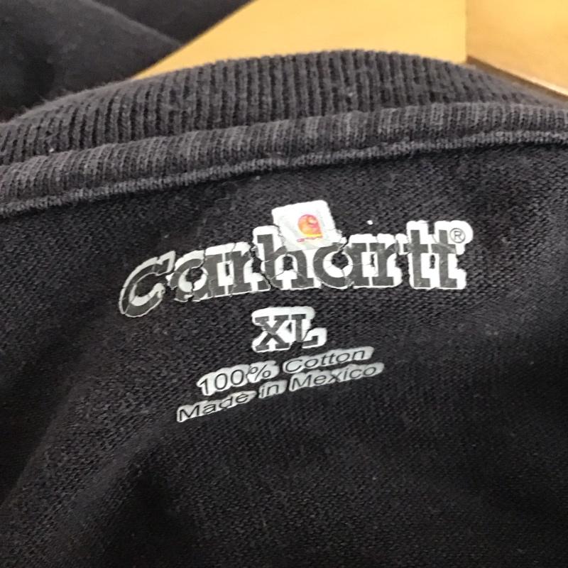 カーハート Carhartt Tシャツ 半袖 半袖カットソー プリントTシャツ ヘンリーネックカットソー XL ロゴ、文字 ダークグレー / ダークグレー / メンズ USED 古着 中古 10153349