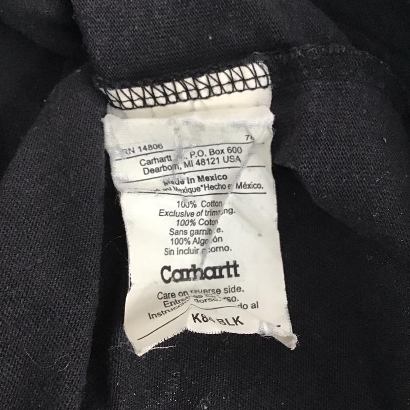 カーハート Carhartt Tシャツ 半袖 半袖カットソー プリントTシャツ ヘンリーネックカットソー XL ロゴ、文字 ダークグレー / ダークグレー / メンズ USED 古着 中古 10153349