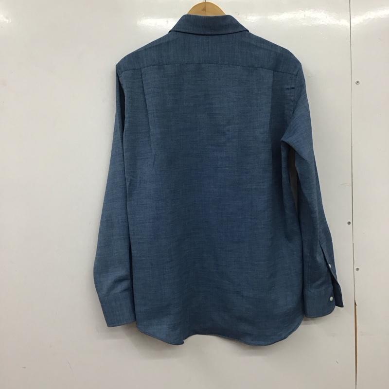 アデイインザライフ ユナイテッドアローズ A day in the life UNITED ARROWS シャツ、ブラウス 長袖 6111-699-0570 リネンライク スラブ ツイル カッタウェイシャツ L 無地 青 / ブルー / blue メンズ USED 古着 中古 10153356