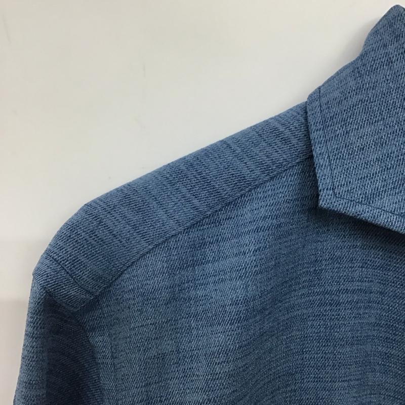 アデイインザライフ ユナイテッドアローズ A day in the life UNITED ARROWS シャツ、ブラウス 長袖 6111-699-0570 リネンライク スラブ ツイル カッタウェイシャツ L 無地 青 / ブルー / blue メンズ USED 古着 中古 10153356