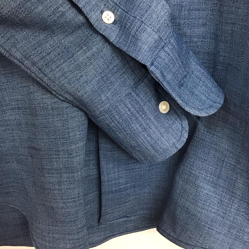 アデイインザライフ ユナイテッドアローズ A day in the life UNITED ARROWS シャツ、ブラウス 長袖 6111-699-0570 リネンライク スラブ ツイル カッタウェイシャツ L 無地 青 / ブルー / blue メンズ USED 古着 中古 10153356