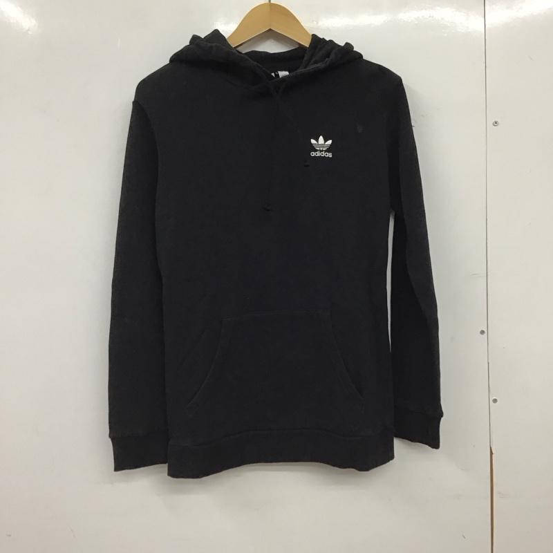 アディダス adidas パーカー 長袖 GE0795 スウェット プルオーバー フーディ トレフォイル S ロゴ、文字 黒 / ブラック / black メンズ USED 古着 中古 10153357
