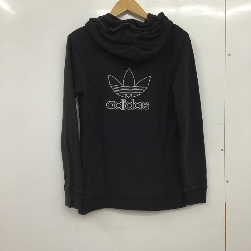 アディダス adidas パーカー 長袖 GE0795 スウェット プルオーバー フーディ トレフォイル S ロゴ、文字 黒 / ブラック / black メンズ USED 古着 中古 10153357