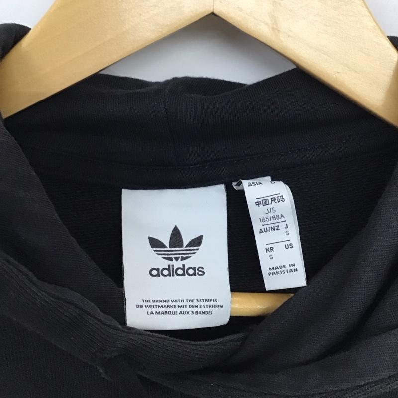 アディダス adidas パーカー 長袖 GE0795 スウェット プルオーバー フーディ トレフォイル S ロゴ、文字 黒 / ブラック / black メンズ USED 古着 中古 10153357