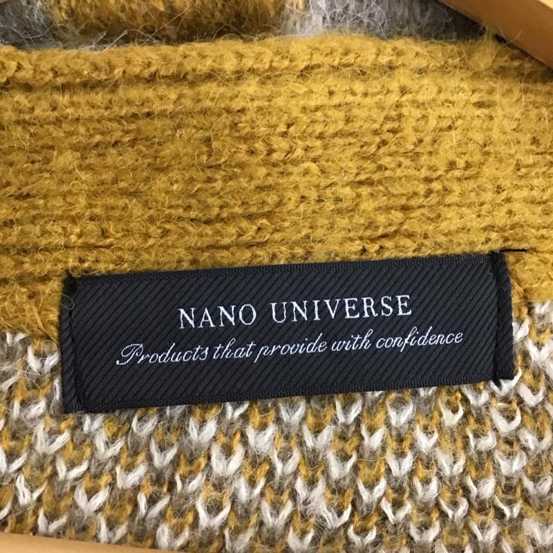 ナノユニバース nano・universe カーディガン 長袖 672-3222204 アーガイルワイドカーディガン M アーガイル柄 ベージュ / ベージュ / beige X マスタード / マスタード / メンズ USED 古着 中古 10153359