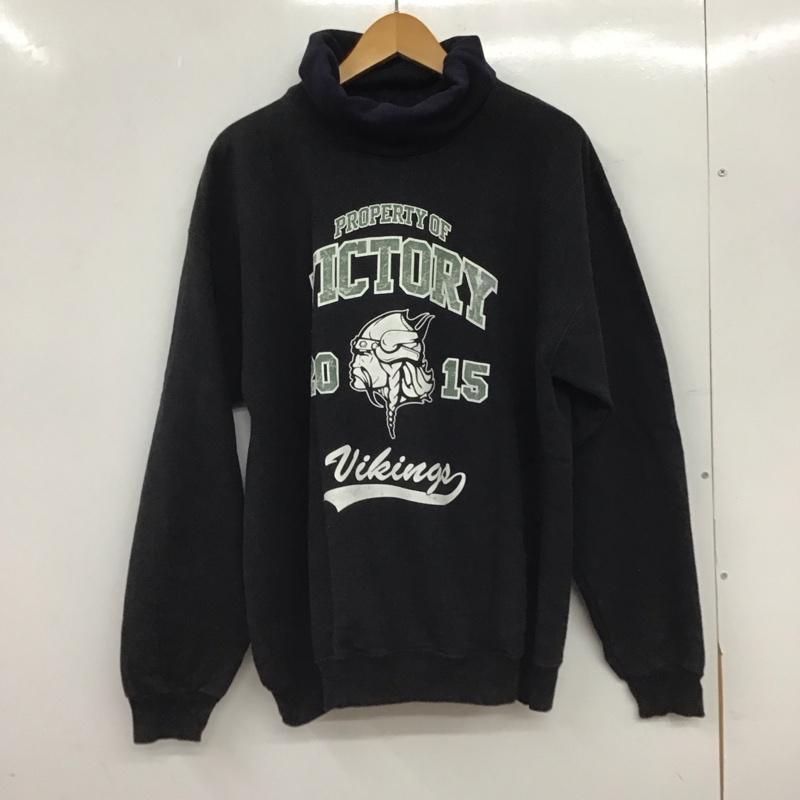 ヘインズ HANES トレーナー 長袖 スウェット プリント 黒 / ブラック / black X 紺 / ネイビー / navy メンズ USED 古着 中古 10153360