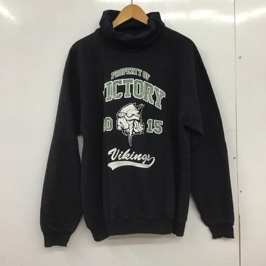 ヘインズ HANES トレーナー 長袖 スウェット プリント 黒 / ブラック / black X 紺 / ネイビー / navy メンズ USED 古着 中古 10153360