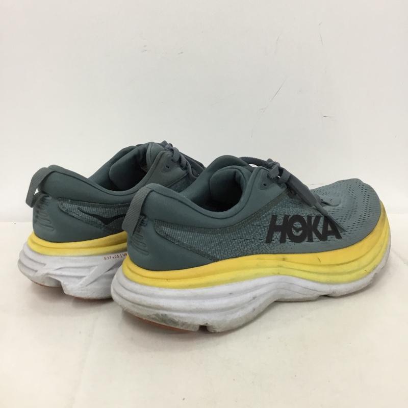 ホカ HOKA スニーカー スニーカー 1123202 GBMS BONDI 8 26cm ランニングシューズ 26.0cm ロゴ、文字 灰 / グレー / gray X 黄 / イエロー / yellow X 白 / ホワイト / white メンズ USED 古着 中古 10153370
