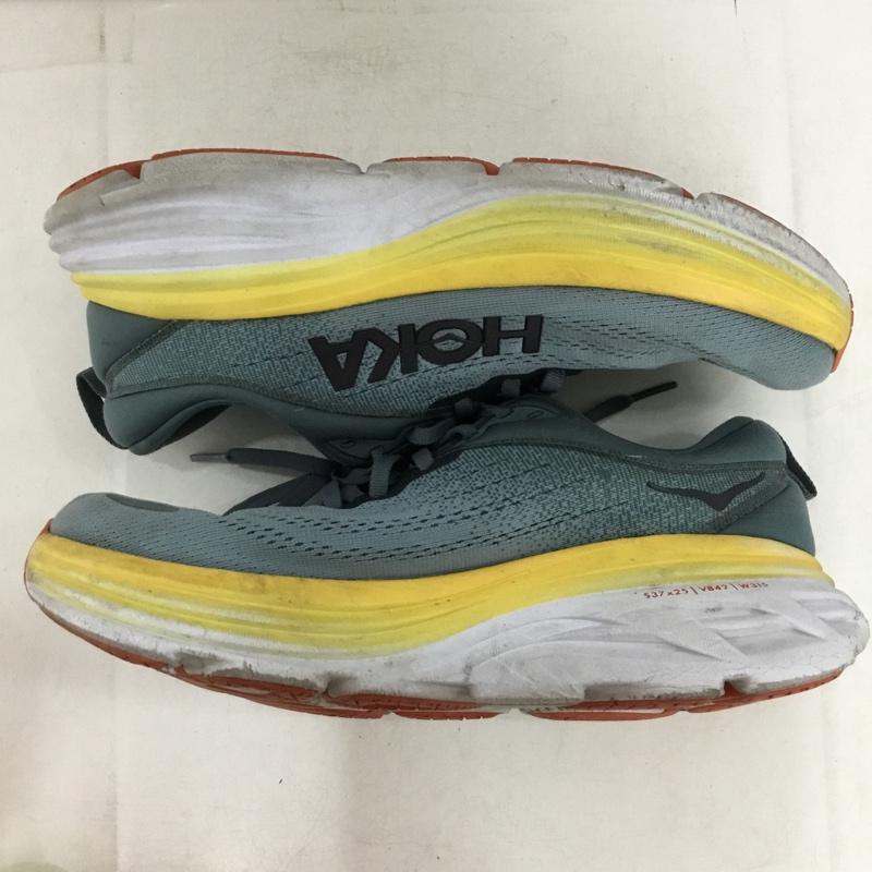 ホカ HOKA スニーカー スニーカー 1123202 GBMS BONDI 8 26cm ランニングシューズ 26.0cm ロゴ、文字 灰 / グレー / gray X 黄 / イエロー / yellow X 白 / ホワイト / white メンズ USED 古着 中古 10153370