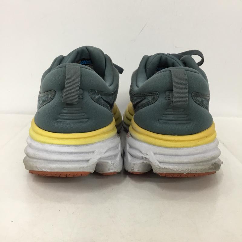 ホカ HOKA スニーカー スニーカー 1123202 GBMS BONDI 8 26cm ランニングシューズ 26.0cm ロゴ、文字 灰 / グレー / gray X 黄 / イエロー / yellow X 白 / ホワイト / white メンズ USED 古着 中古 10153370