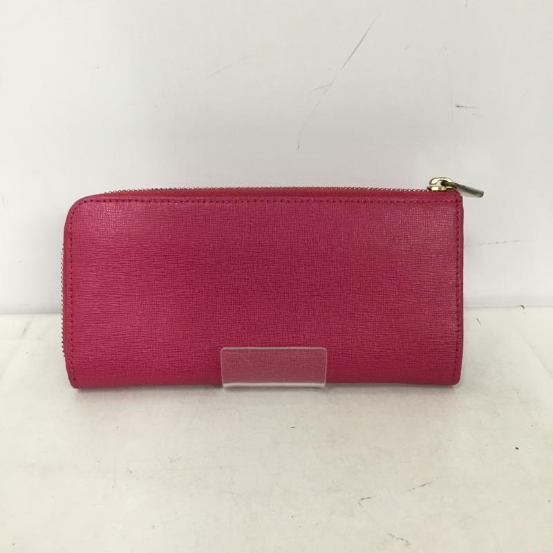 フルラ FURLA 財布 長財布 L字ファスナー ロゴ、文字 桃 / ピンク / pink レディース USED 古着 中古 10153372