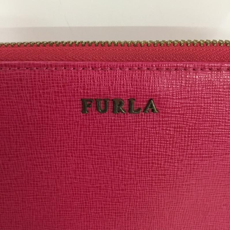 フルラ FURLA 財布 長財布 L字ファスナー ロゴ、文字 桃 / ピンク / pink レディース USED 古着 中古 10153372