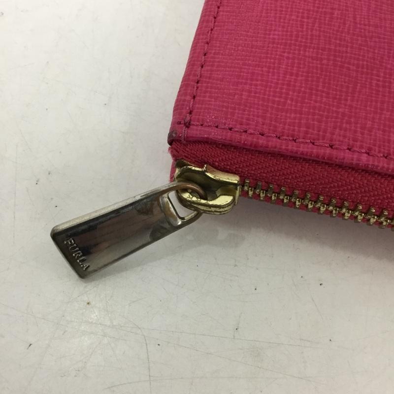 フルラ FURLA 財布 長財布 L字ファスナー ロゴ、文字 桃 / ピンク / pink レディース USED 古着 中古 10153372