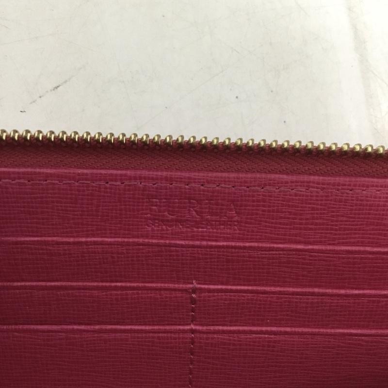 フルラ FURLA 財布 長財布 L字ファスナー ロゴ、文字 桃 / ピンク / pink レディース USED 古着 中古 10153372