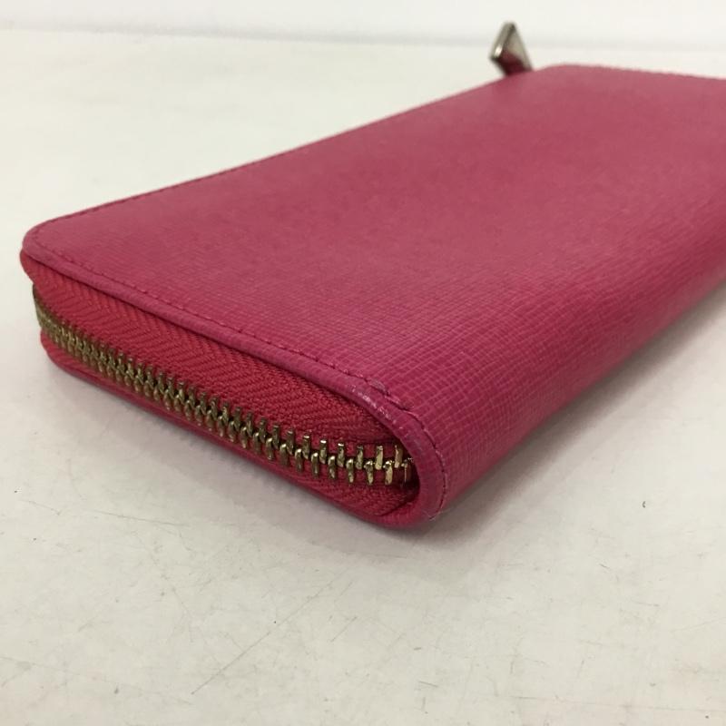 フルラ FURLA 財布 長財布 L字ファスナー ロゴ、文字 桃 / ピンク / pink レディース USED 古着 中古 10153372