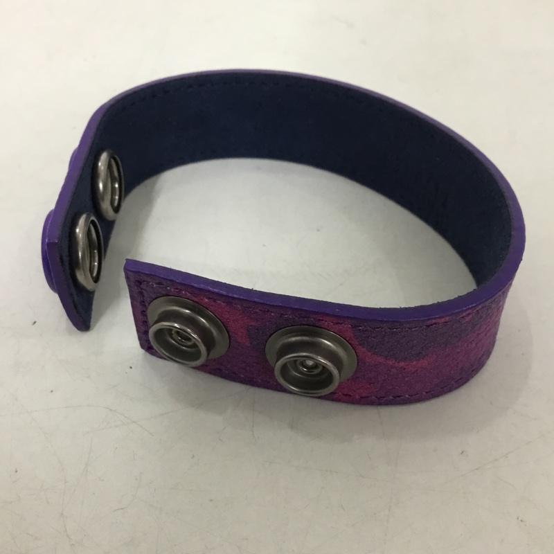 アベイシングエイプ A BATHING APE アクセサリー ブレスレット、バングル レザー カモフラージュ柄・迷彩 紫 / パープル / purple メンズ USED 古着 中古 10153375