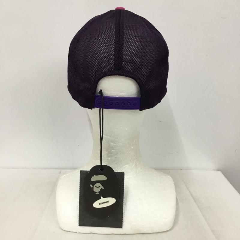 アベイシングエイプ A BATHING APE 帽子 キャップ BAPE STA メッシュキャップ ロゴ、文字 桃 / ピンク / pink X 紫 / パープル / purple メンズ USED 古着 中古 10153377