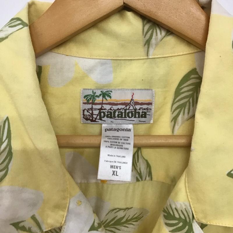 パタロハ Pataloha シャツ、ブラウス 半袖 半袖シャツ プリントシャツ ポケットシャツ アロハシャツ XL プリント 黄 / イエロー / yellow メンズ USED 古着 中古 10153387