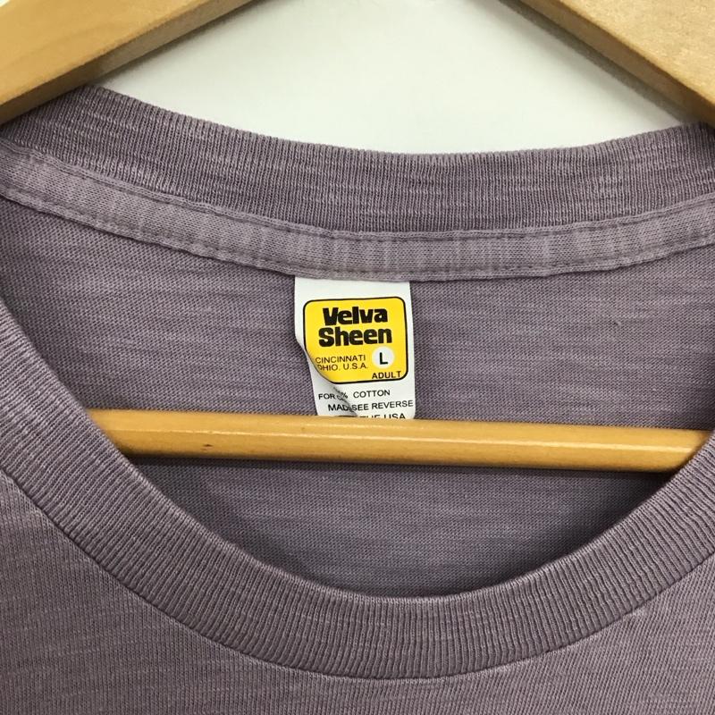 ベルバシーン Velva Sheen Tシャツ 半袖 半袖カットソー 無地Tシャツ クルーネックカットソー L 無地 紫 / パープル / purple メンズ USED 古着 中古 10153388
