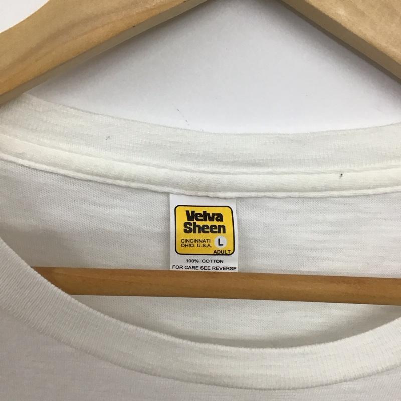 ベルバシーン Velva Sheen Tシャツ 半袖 半袖カットソー プリントTシャツ クルーネックカットソー L 無地 白 / ホワイト / white メンズ USED 古着 中古 10153399