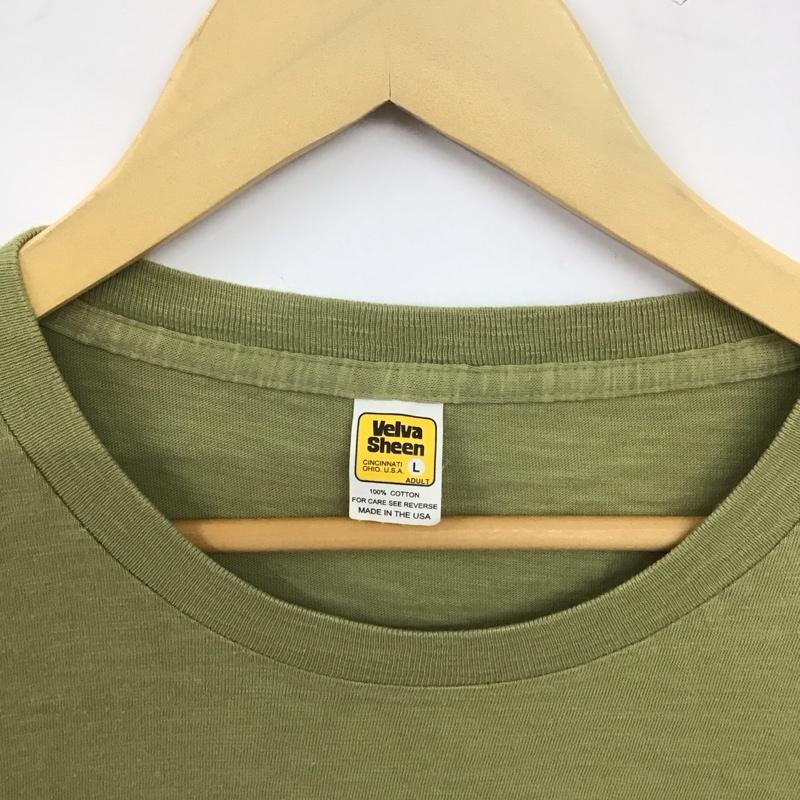 ベルバシーン Velva Sheen Tシャツ 半袖 半袖カットソー プリントTシャツ クルーネックカットソー L 無地 カーキ / カーキ / khaki メンズ USED 古着 中古 10153402