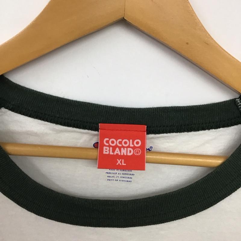 チャンピオン Champion カットソー 長袖 長袖カットソー ラグラン クルーネックカットソー プリントTシャツ XL ロゴ、文字 白 / ホワイト / white X カーキ / カーキ / khaki メンズ USED 古着 中古 10153403