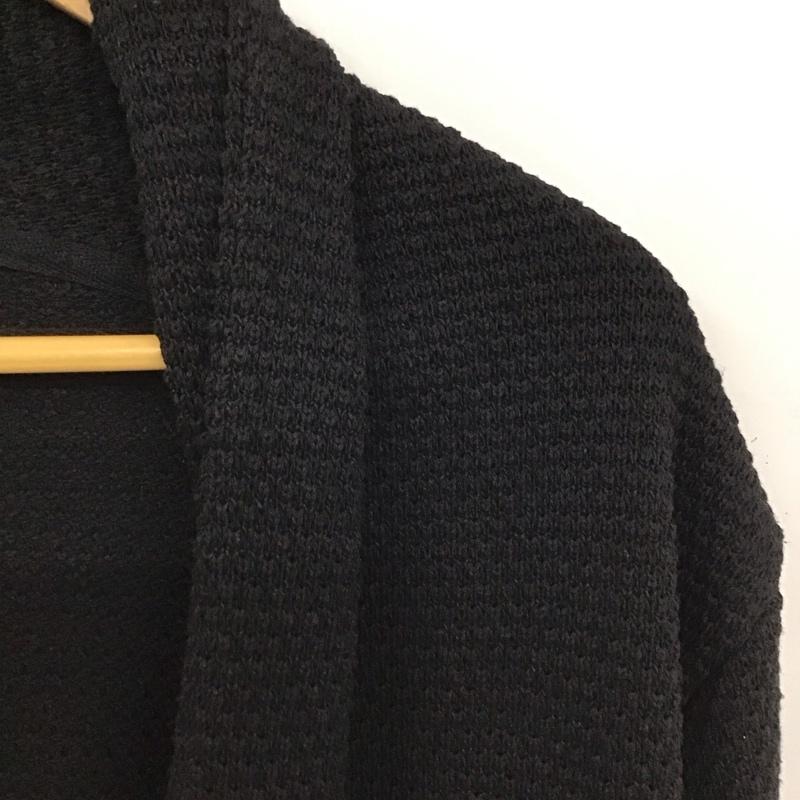 ザラ ZARA カーディガン 長袖 長袖カーディガン 前開き ノーカラー ニット L 無地 ダークグレー / ダークグレー / メンズ USED 古着 中古 10153404