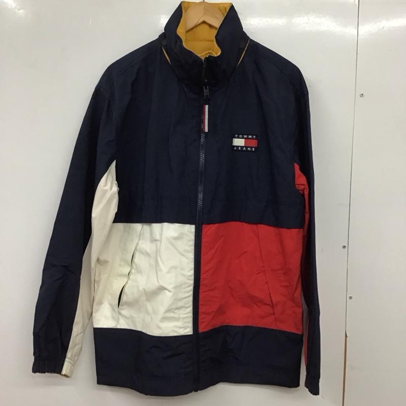 トミーヒルフィガー TOMMY HILFIGER ジャケット、上着 ジャンパー、ブルゾン ジップアップジャケット アウター スタンドネック M ロゴ、文字 紺 / ネイビー / navy X 白 / ホワイト / white X 赤 / レッド / red メンズ USED 古着 中古 10153405