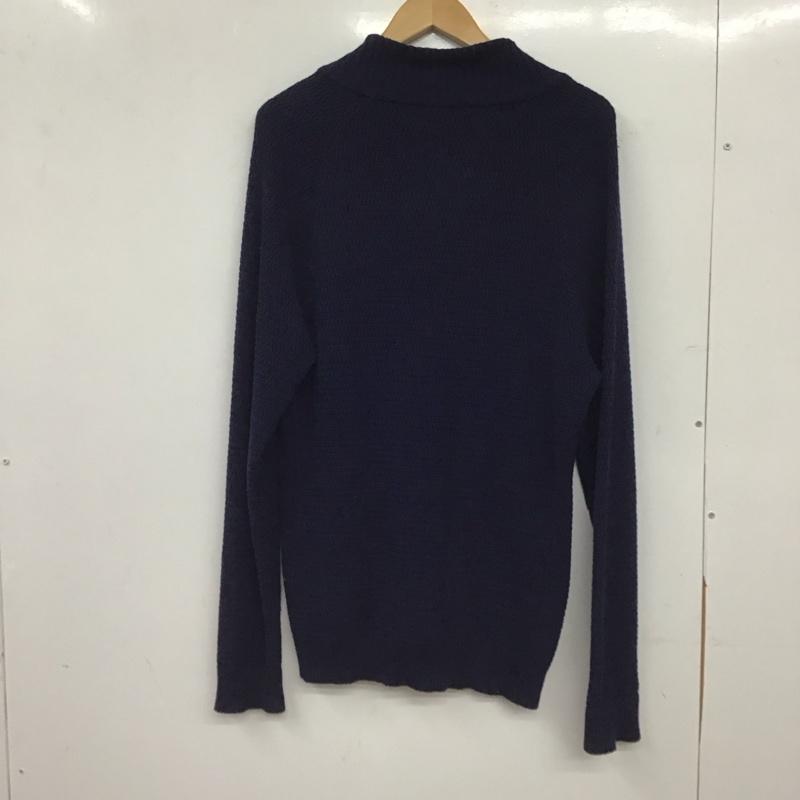 バーニーズ ニューヨーク BARNEYS NEWYORK カーディガン 長袖 長袖ニットカーディガン 前ボタン ノーカラー M 無地 紺 / ネイビー / navy メンズ USED 古着 中古 10153411