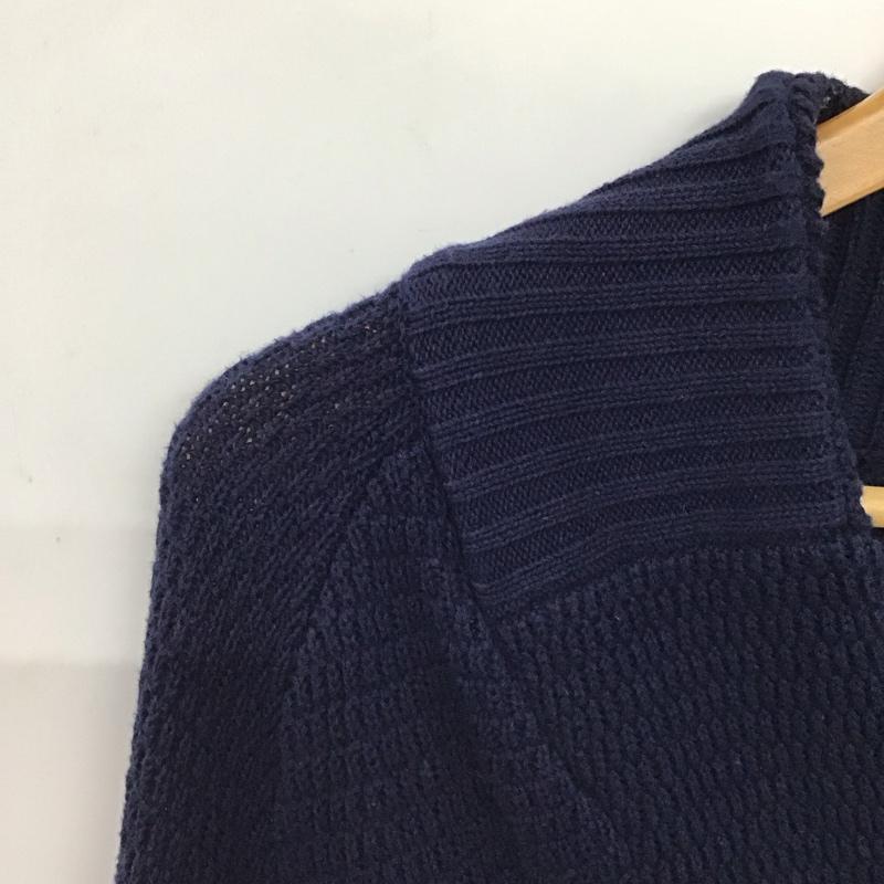バーニーズ ニューヨーク BARNEYS NEWYORK カーディガン 長袖 長袖ニットカーディガン 前ボタン ノーカラー M 無地 紺 / ネイビー / navy メンズ USED 古着 中古 10153411
