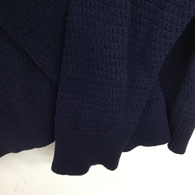 バーニーズ ニューヨーク BARNEYS NEWYORK カーディガン 長袖 長袖ニットカーディガン 前ボタン ノーカラー M 無地 紺 / ネイビー / navy メンズ USED 古着 中古 10153411