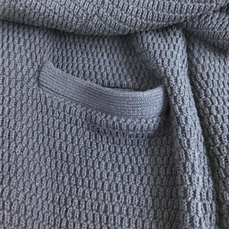 バーニーズ ニューヨーク BARNEYS NEWYORK カーディガン 長袖 長袖ニットカーディガン 前ボタン ノーカラー M 無地 紺 / ネイビー / navy メンズ USED 古着 中古 10153411