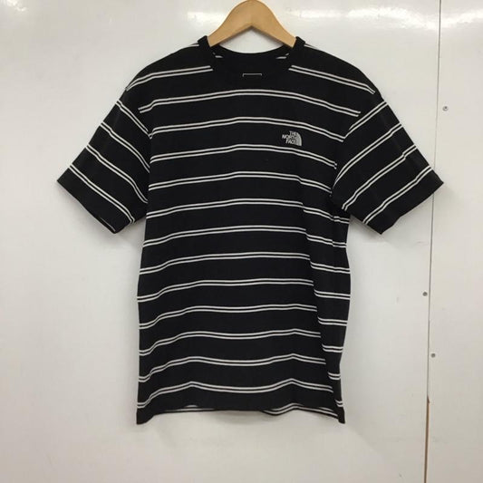 ザノースフェイス THE NORTH FACE Tシャツ 半袖 半袖カットソー プリントTシャツ クルーネックカットソー S ボーダー柄 黒 / ブラック / black メンズ USED 古着 中古 10153412