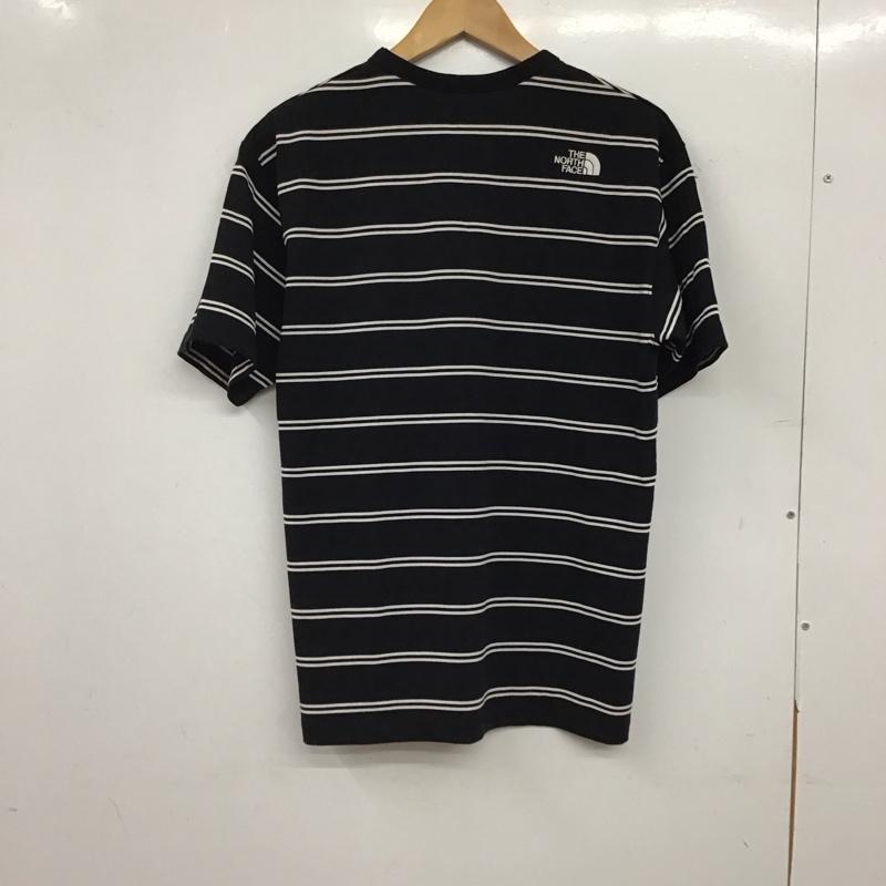 ザノースフェイス THE NORTH FACE Tシャツ 半袖 半袖カットソー プリントTシャツ クルーネックカットソー S ボーダー柄 黒 / ブラック / black メンズ USED 古着 中古 10153412